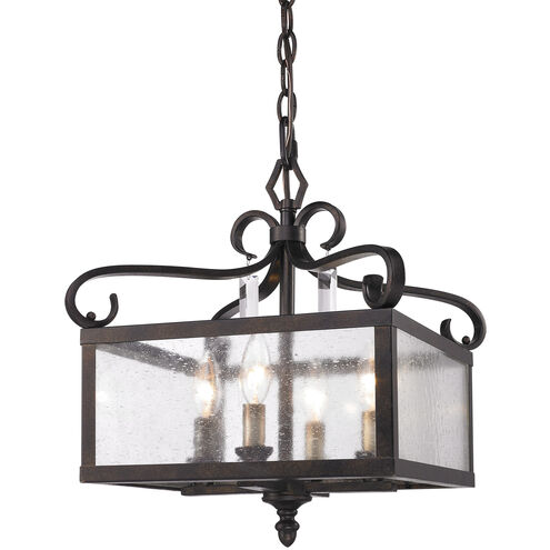 Valencia 4 Light 13.5 inch Fired Bronze Pendant Ceiling Light